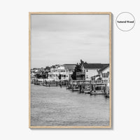 Avalon Black and White Fine Art Photo Print, Waterfront Homes, New Jersey Poster