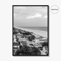 Virginia Beach Black and White Fine Art Photo Print, Aerial Oceanfront Poster, USA
