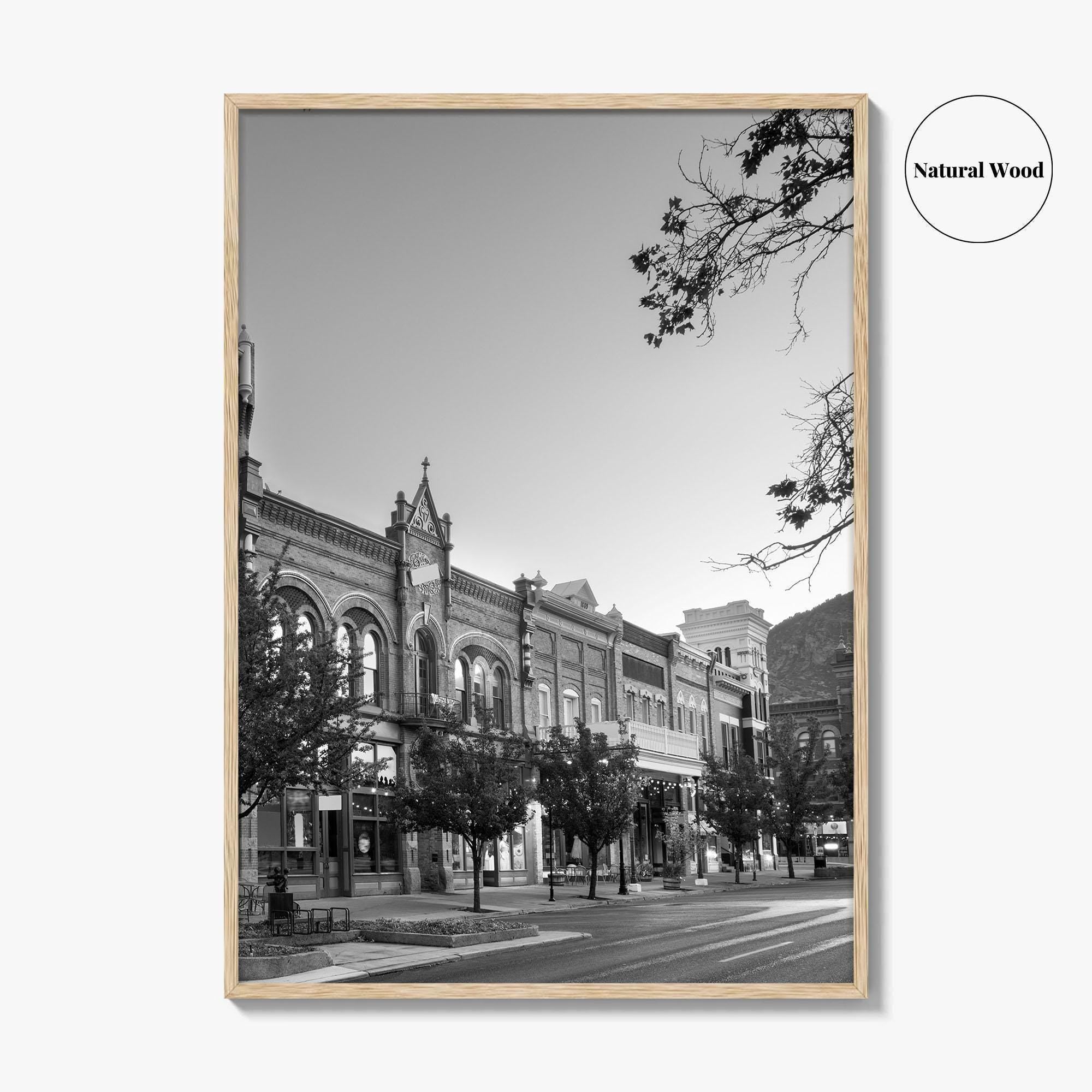 Provo Black and White Fine Art Photo Print, Utah, Downtown Center Street, Poster
