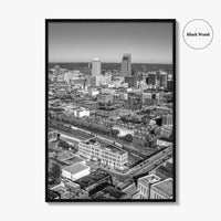 Omaha Skyline Black and White Fine Art Photo Print, Nebraska Downtown, USA Poster