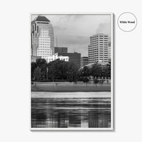 Shreveport Skyline Black and White Fine Art Photo Print, Red River Louisiana Poster