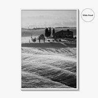 Tuscany Black and White Fine Art Photo Print, Italy Landscape Wall Decor Poster