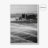 Tuscany Black and White Fine Art Photo Print, Italy Landscape Wall Decor Poster