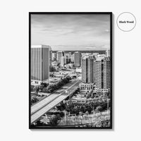 Richmond Skyline Black and White Fine Art Photo Print, Virginia, USA, James River, Poster