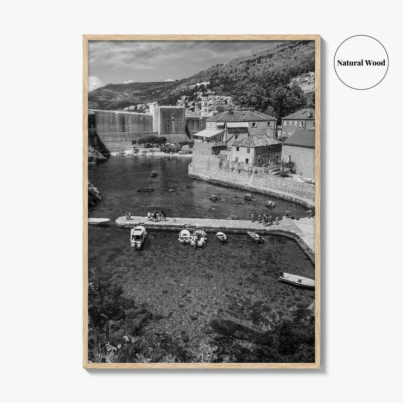Dubrovnik Black and White Fine Art Photo Print, Old Town Croatia Poster