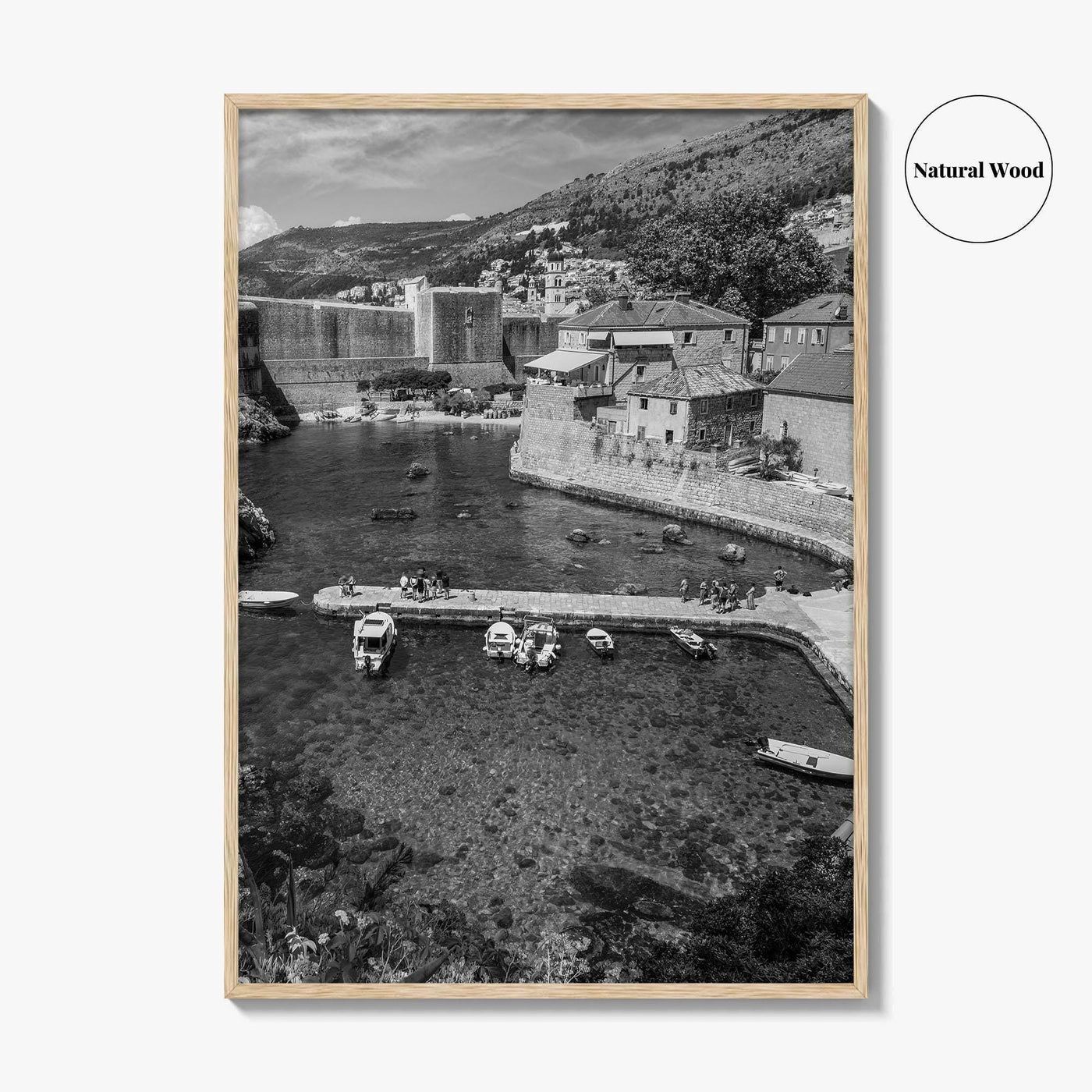 Dubrovnik Black and White Fine Art Photo Print, Old Town Croatia Poster