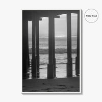 Ventura Black and White Fine Art Photo Print, Pier, California Coast Wall Poster, USA