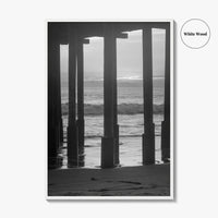 Ventura Black and White Fine Art Photo Print, Pier, California Coast Wall Poster, USA