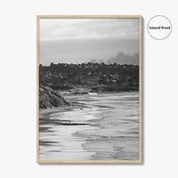 Solana Beach Black and White Fine Art Photo Print, San Diego California Poster