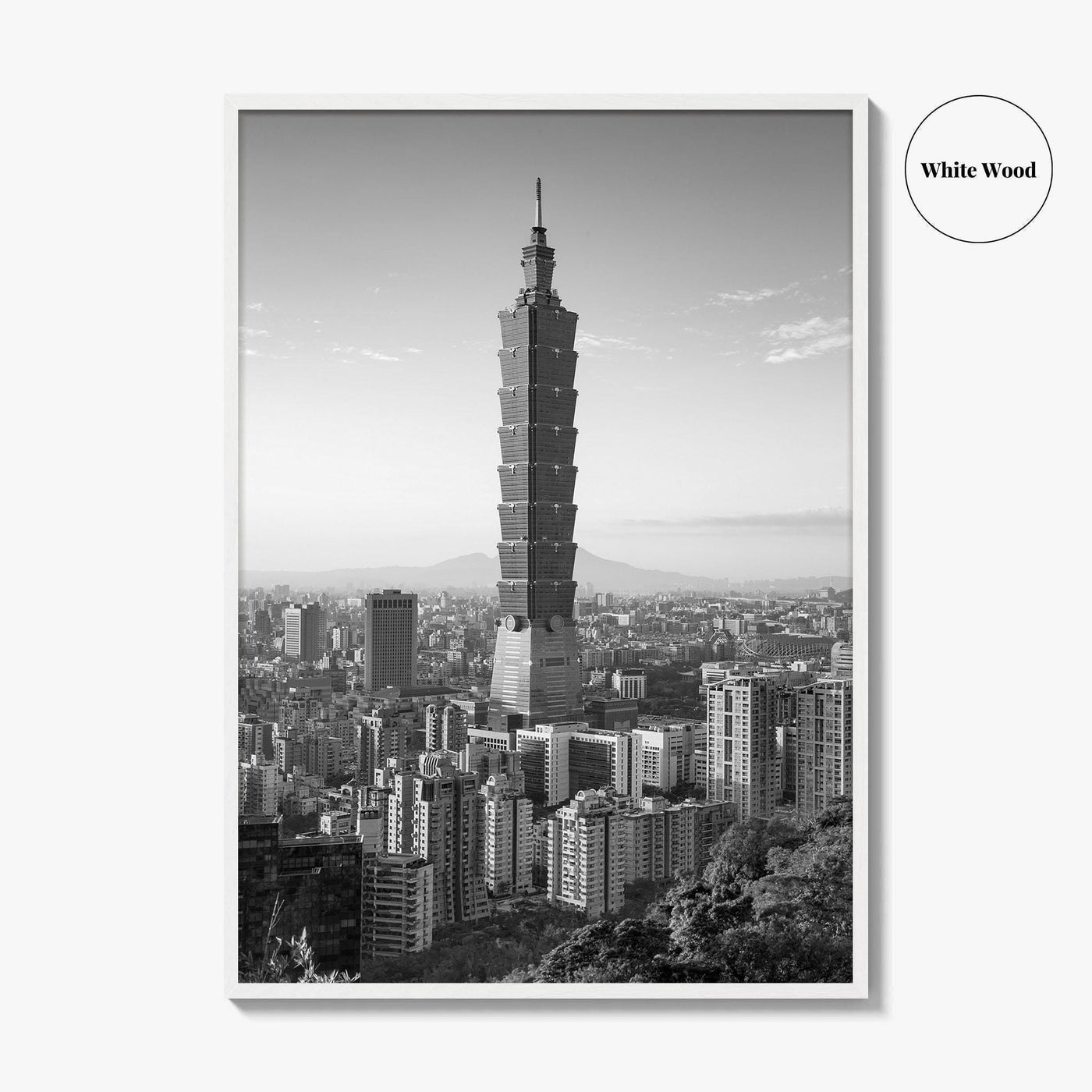 Taipei Skyline Black and White Fine Art Photo Print, Taiwan, City Poster