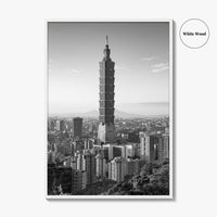 Taipei Skyline Black and White Fine Art Photo Print, Taiwan, City Poster
