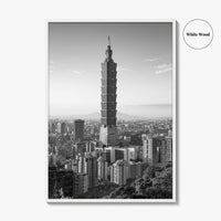 Taipei Skyline Black and White Fine Art Photo Print, Taiwan, City Poster