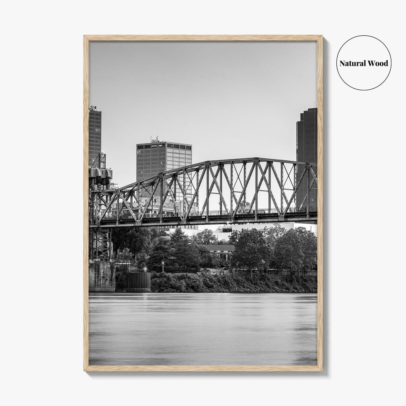 Little Rock Skyline Black and White Fine Art Photo Print, Arkansas Wall Poster, USA