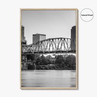 Little Rock Skyline Black and White Fine Art Photo Print, Arkansas Wall Poster, USA