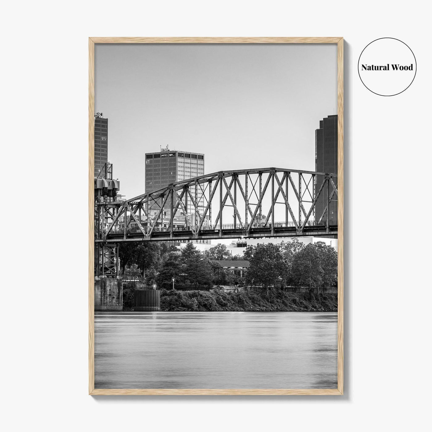 Little Rock Skyline Black and White Fine Art Photo Print, Arkansas Wall Poster, USA