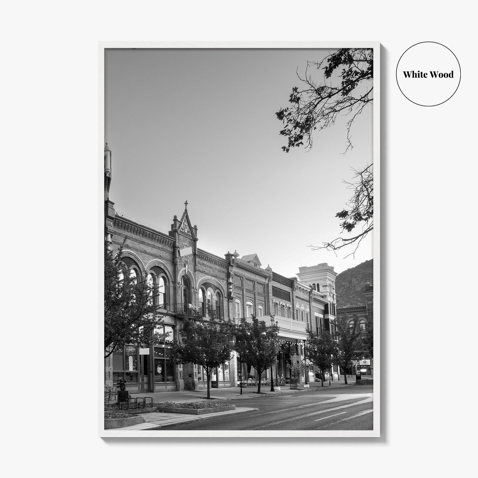 Provo Black and White Fine Art Photo Print, Utah, Downtown Center Street, Poster