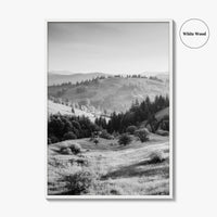 Carpathian Mountains Black and White Fine Art Photo Print, Ukraine Landscape Poster, Europe