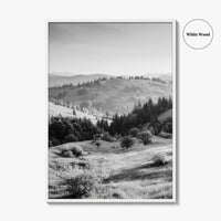Carpathian Mountains Black and White Fine Art Photo Print, Ukraine Landscape Poster, Europe