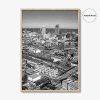 Omaha Skyline Black and White Fine Art Photo Print, Nebraska Downtown, USA Poster