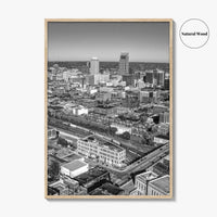 Omaha Skyline Black and White Fine Art Photo Print, Nebraska Downtown, USA Poster