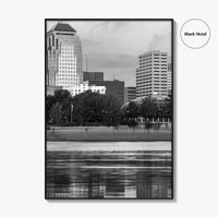 Shreveport Skyline Black and White Fine Art Photo Print, Red River Louisiana Poster
