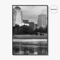 Shreveport Skyline Black and White Fine Art Photo Print, Red River Louisiana Poster