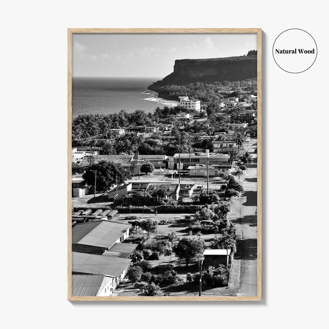 Rota Black and White Fine Art Photo Print, Song Song Village Northern Mariana Poster