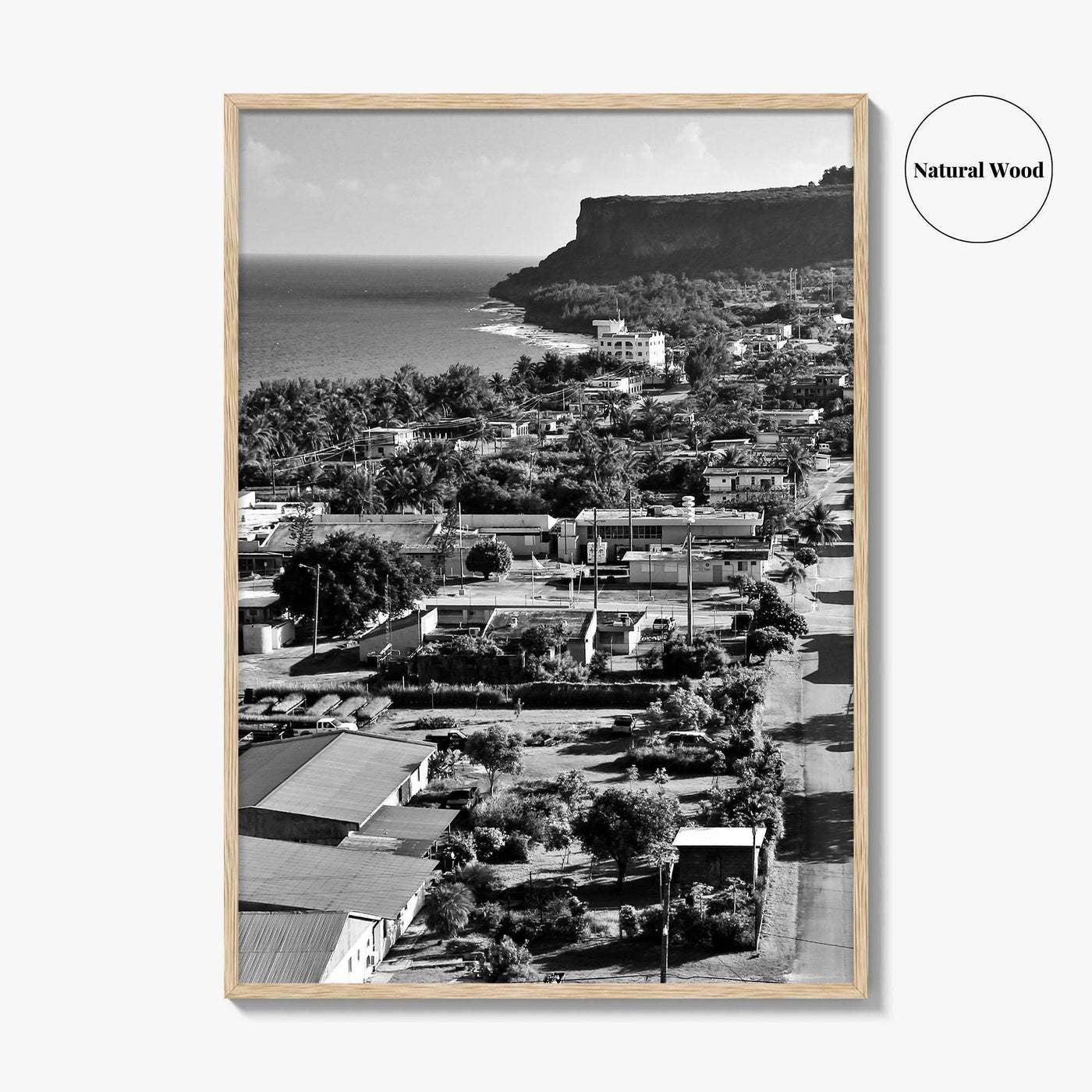 Rota Black and White Fine Art Photo Print, Song Song Village Northern Mariana Poster