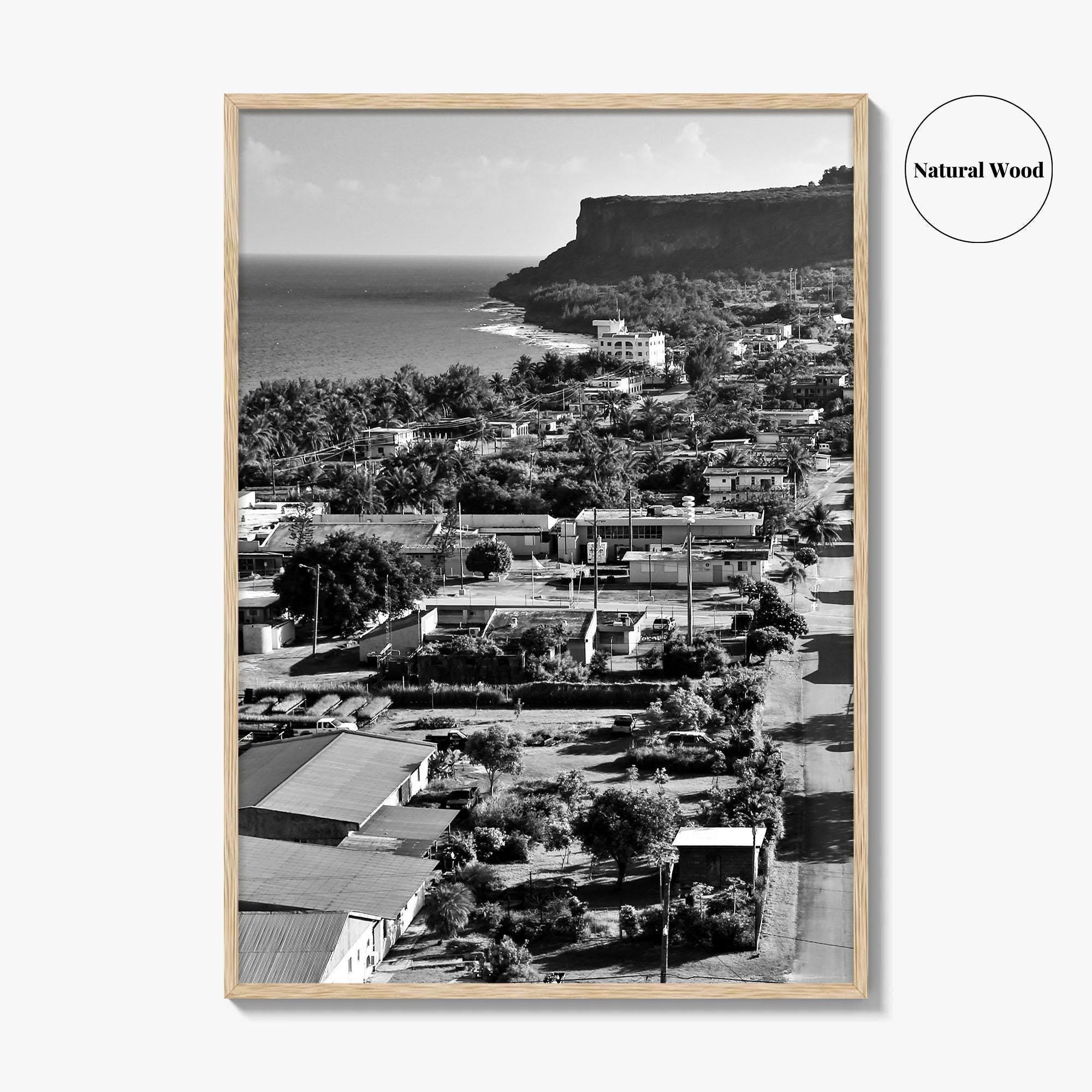 Rota Black and White Fine Art Photo Print, Song Song Village Northern Mariana Poster