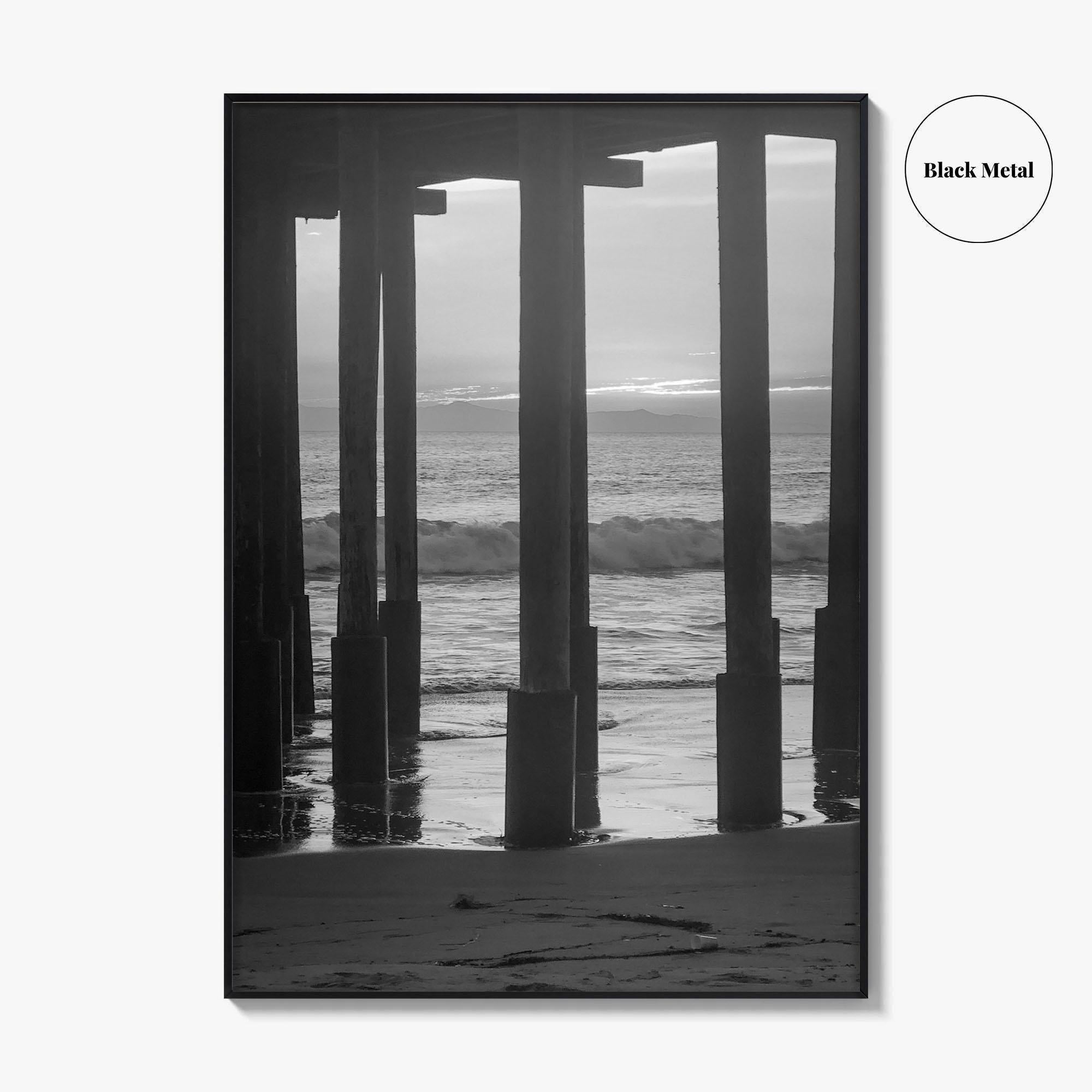 Ventura Black and White Fine Art Photo Print, Pier, California Coast Wall Poster, USA