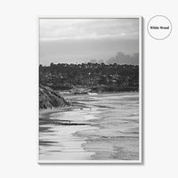 Solana Beach Black and White Fine Art Photo Print, San Diego California Poster