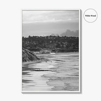 Solana Beach Black and White Fine Art Photo Print, San Diego California Poster