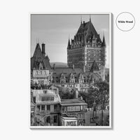 Quebec City Black and White Fine Art Photo Print, Chateau Frontenac Canada Poster