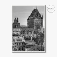 Quebec City Black and White Fine Art Photo Print, Chateau Frontenac Canada Poster