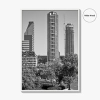Santiago de Chile Skyline Black and White Fine Art Photo Print, Wall Decor Poster