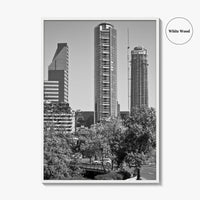 Santiago de Chile Skyline Black and White Fine Art Photo Print, Wall Decor Poster