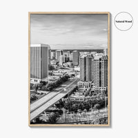 Richmond Skyline Black and White Fine Art Photo Print, Virginia, USA, James River, Poster