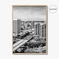 Richmond Skyline Black and White Fine Art Photo Print, Virginia, USA, James River, Poster