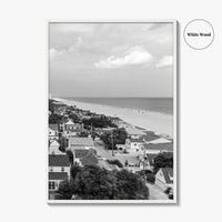 Virginia Beach Black and White Fine Art Photo Print, Aerial Oceanfront Poster, USA