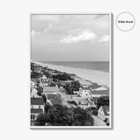 Virginia Beach Black and White Fine Art Photo Print, Aerial Oceanfront Poster, USA