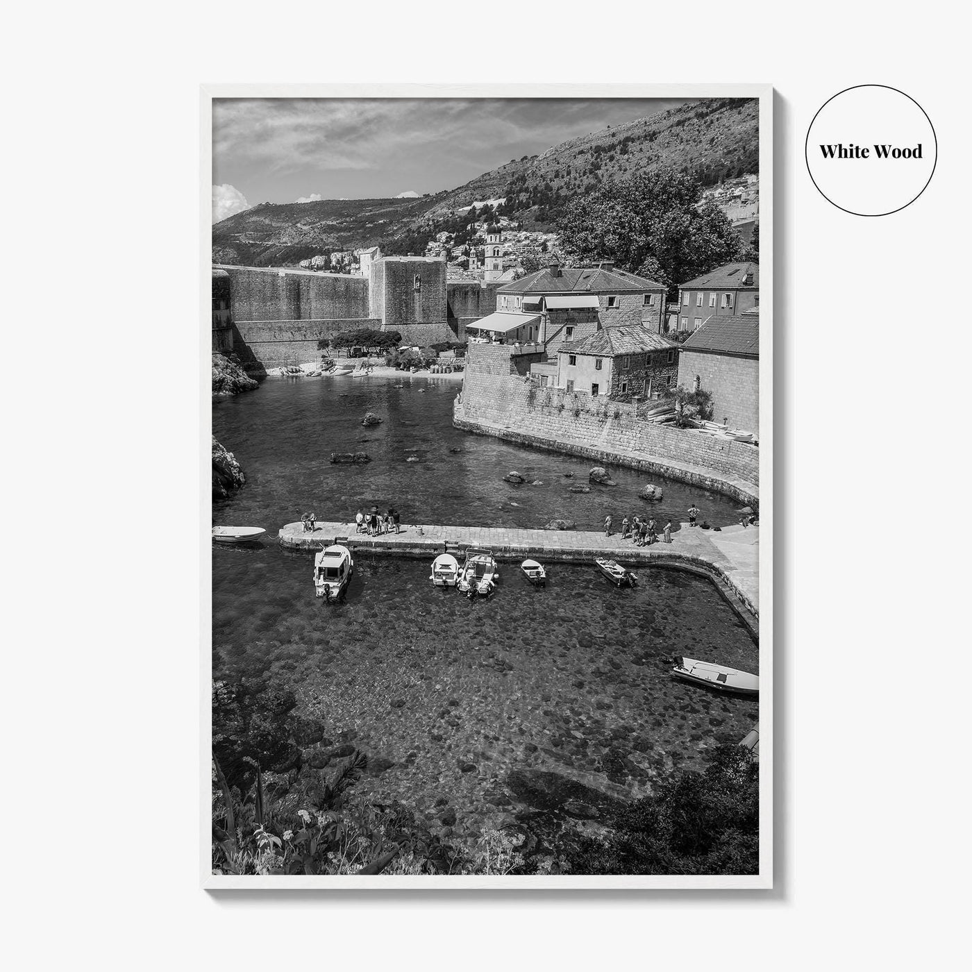 Dubrovnik Black and White Fine Art Photo Print, Old Town Croatia Poster