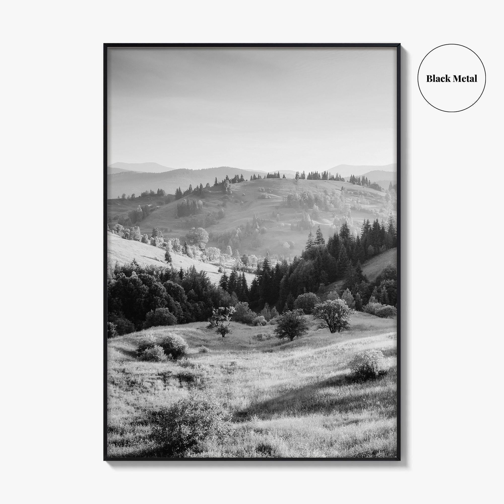 Carpathian Mountains Black and White Fine Art Photo Print, Ukraine Landscape Poster, Europe