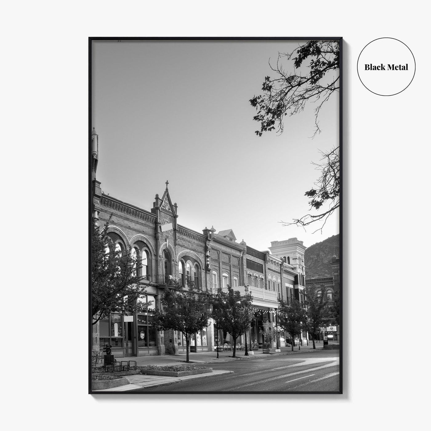 Provo Black and White Fine Art Photo Print, Utah, Downtown Center Street, Poster