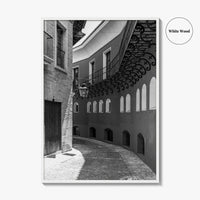 Toledo Black and White Fine Art Photo Print, Old Town Street, Spain Poster