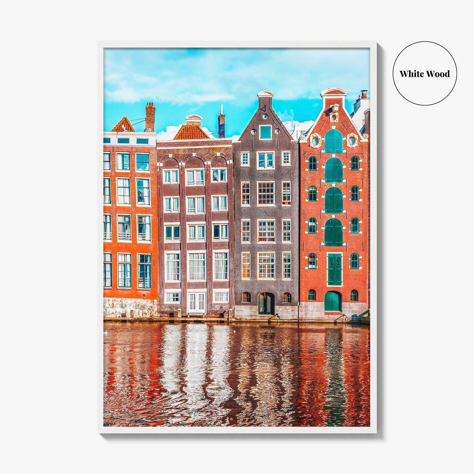 Amsterdam Fine Art Photo Print, Netherlands Wall Art Poster, Canal Houses