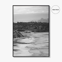 Solana Beach Black and White Fine Art Photo Print, San Diego California Poster