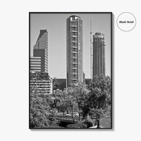 Santiago de Chile Skyline Black and White Fine Art Photo Print, Wall Decor Poster