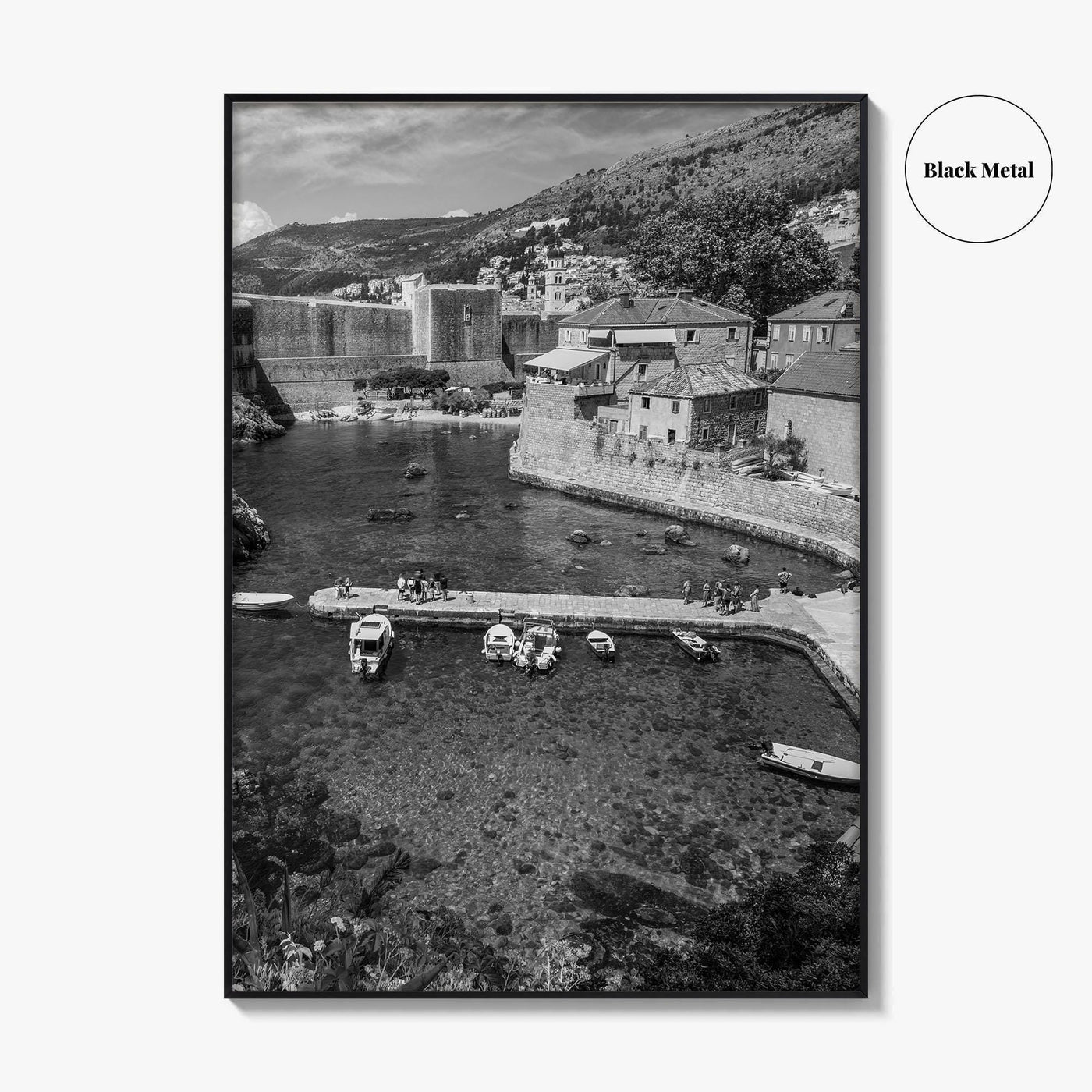Dubrovnik Black and White Fine Art Photo Print, Old Town Croatia Poster