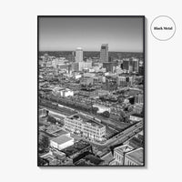 Omaha Skyline Black and White Fine Art Photo Print, Nebraska Downtown, USA Poster