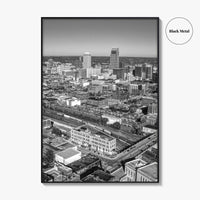 Omaha Skyline Black and White Fine Art Photo Print, Nebraska Downtown, USA Poster